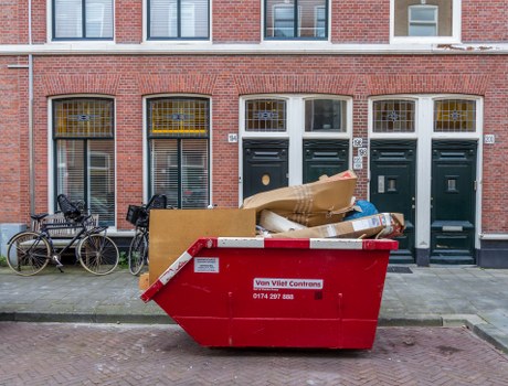 Professional rubbish removal team in action