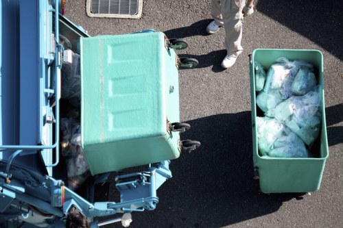 Professional skip loading at a Whitechapel site