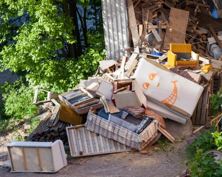 Front view of a recycling-focused skip hire operation in Whitechapel