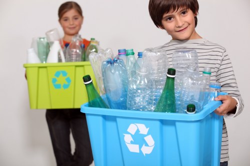 Residential area participating in curbside recycling